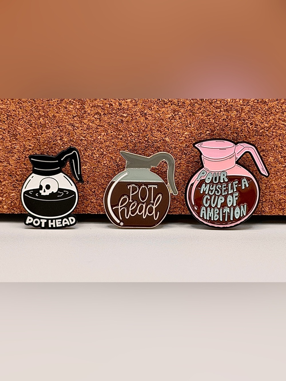Coffee Themed Pins/Brooches Set of 3